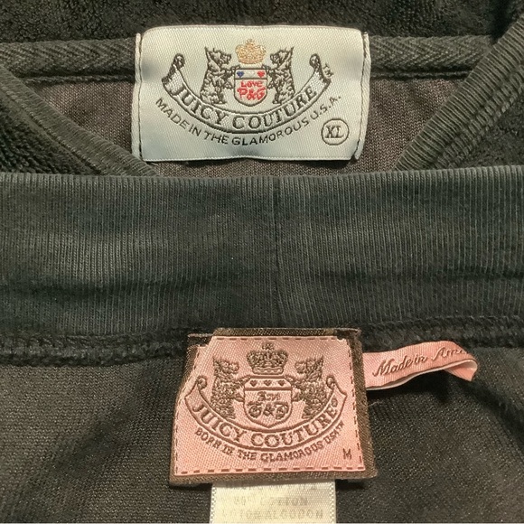 Juicy Couture Terry Pants 32 x 31 Zip Up Crop Hoodie Tracksuit - Picture 12 of 14